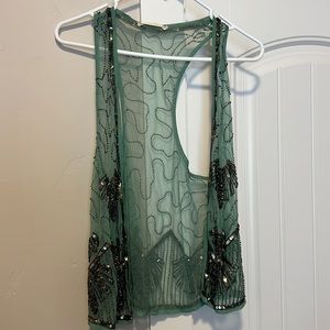Womens Beaded Vest Medium